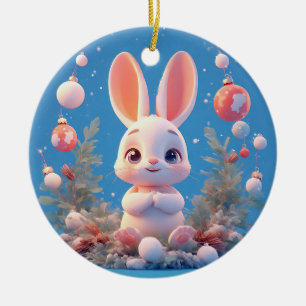 Cute Rabbit Surrounded by Decorations