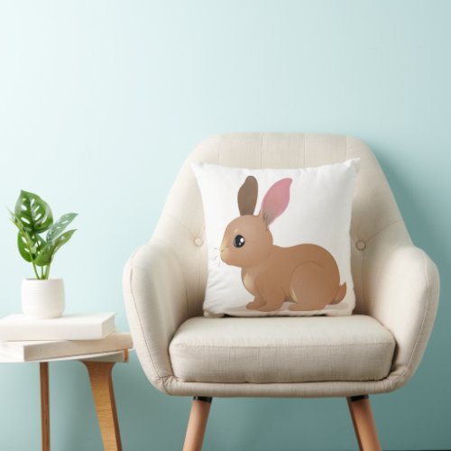 Cute Rabbit Throw Pillow