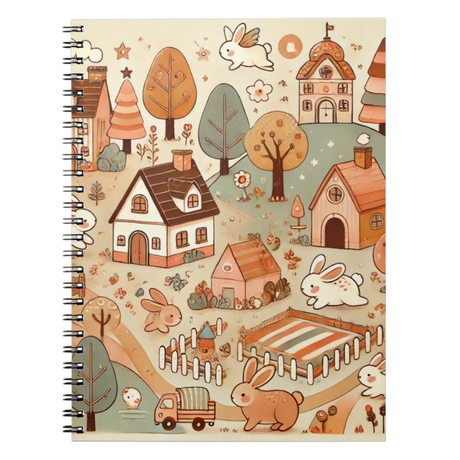 cute rabbit village notebook (Front)