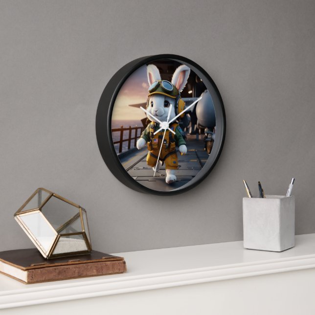 Cute rabbit walking watch clock (Office)