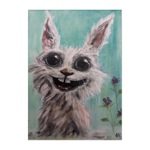 Cute Rabbit Wall Art, 10" x 14" Acrylic Print