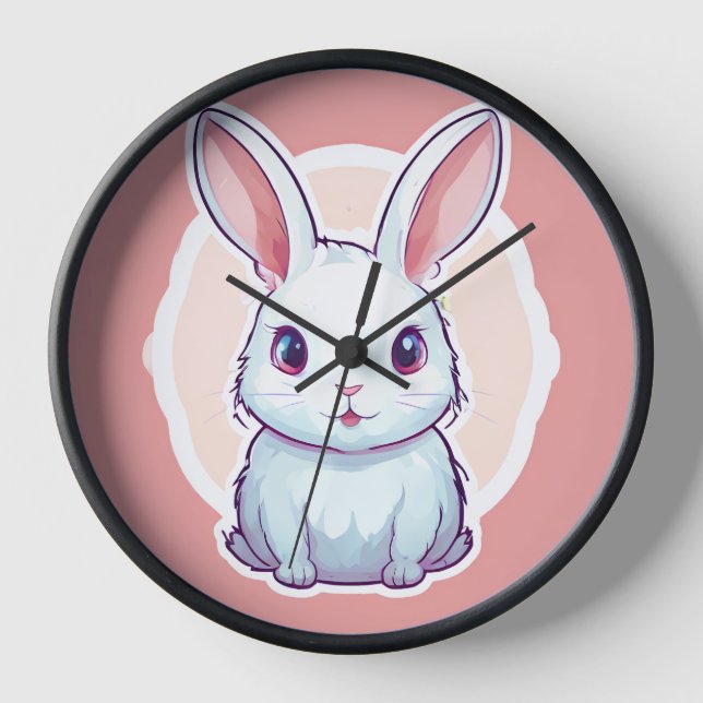 cute rabbit Wall Clock (Front)