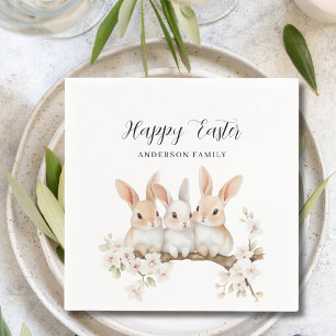 Cute Rabbit Watercolor Easter  Napkins