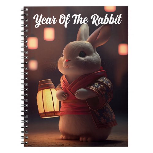Cute Rabbit Wearing Chinese Robe Notebooks