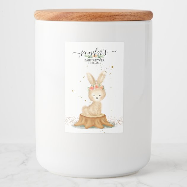 Cute Rabbit wildlife farm forest animal Food Label