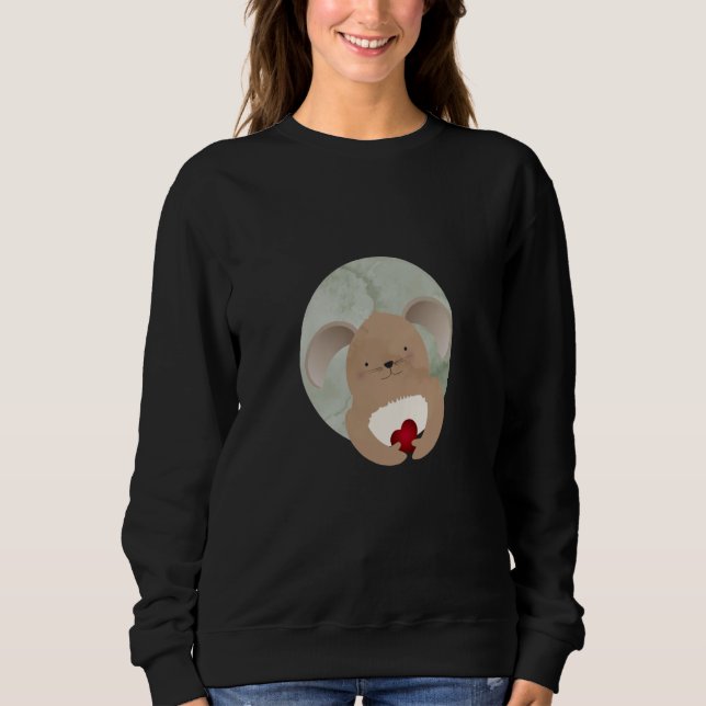 Cute rabbit with a heart for Valentine's Day Sweatshirt (Front)