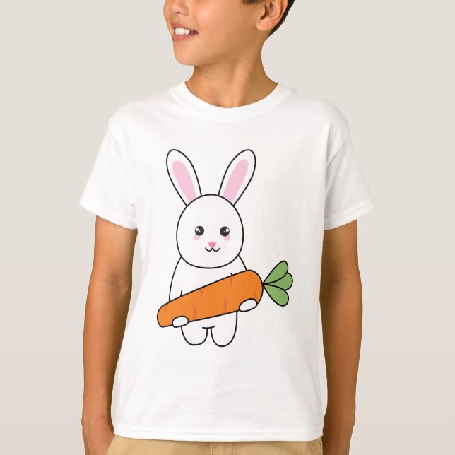 cute rabbit with carrot T-Shirt (Front)