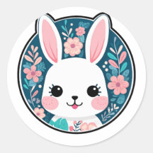 Cute Rabbit with Flower Pattern