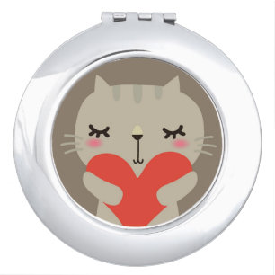 Cute rabbit with love makeup mirror