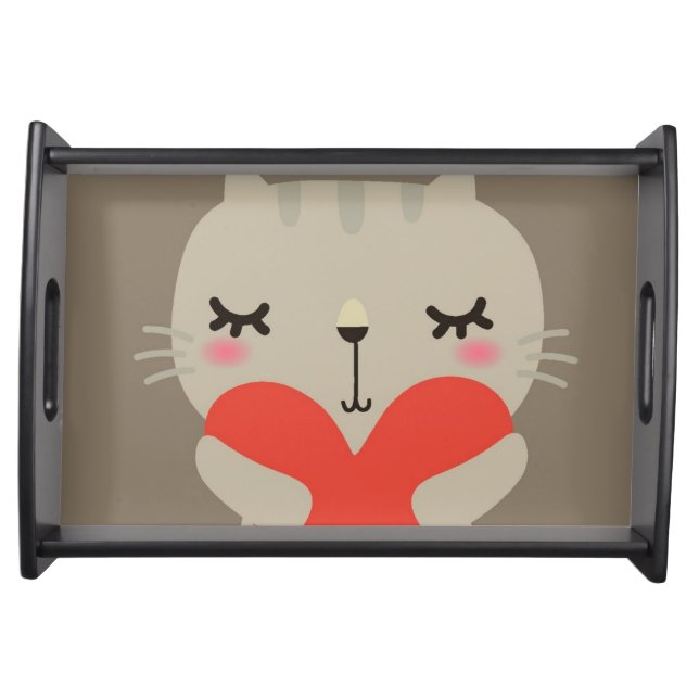 Cute rabbit with love serving tray (Front)