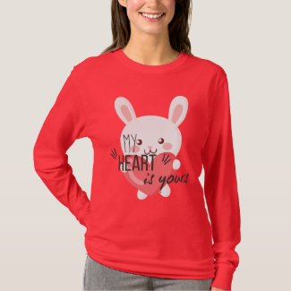 Cute rabbit with valentine's quote women's t-shirt
