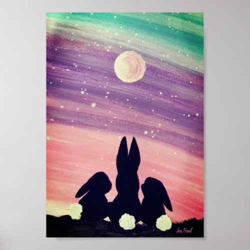 Cute Rabbits Illustration  Poster