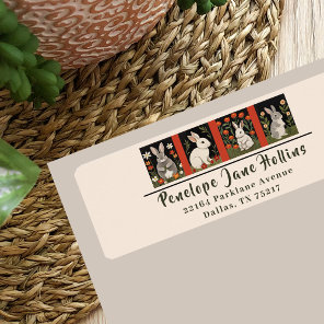 Cute Rabbits In A Row Return Address Label