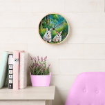 Cute rabbits in countryside clock<br><div class="desc">Cute rabbits in countryside clock you can customize with your own elements.</div>