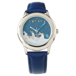Cute Rabbits Lantern Parade Through Snow Christmas Watch