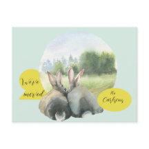 Cute Rabbits Moving House New Address
