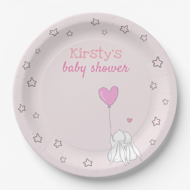 Cute Rabbits - Pink Baby Shower