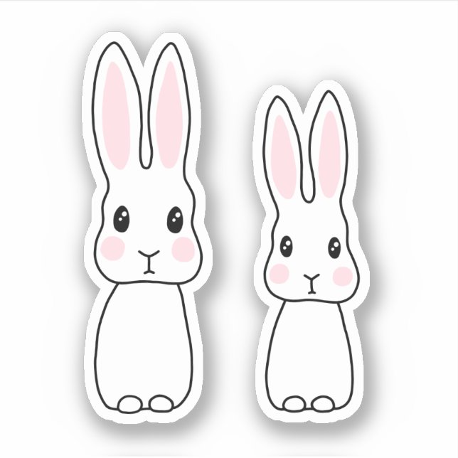 Cute rabbits sticker (Front)
