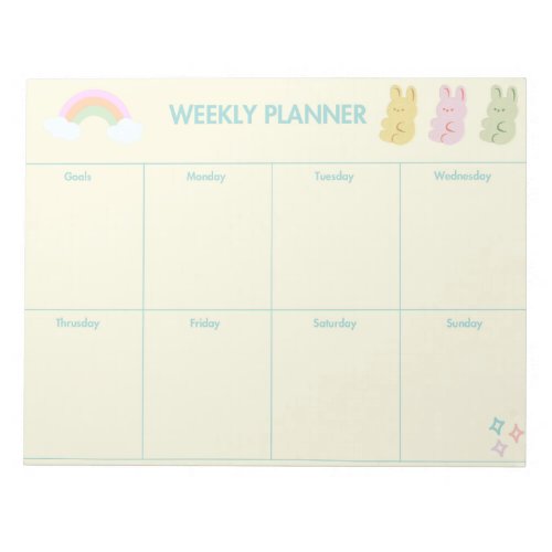 Cute rabbits weekly planner Notepad