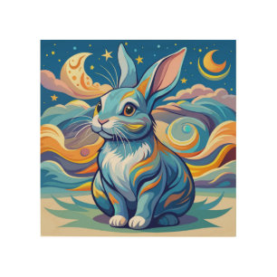 Cute Rabby Style Van Gogh Wood Wall Art