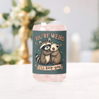 Cute Raccoon and Ferret Hug with Funny Quote