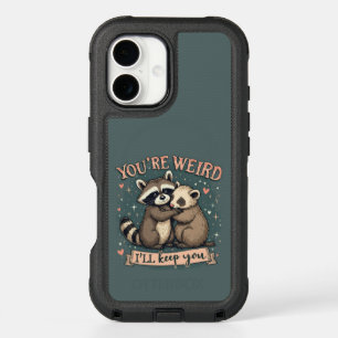 Cute Raccoon and Ferret Hug with Funny Quote iPhone 16 Case