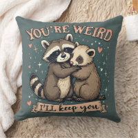 Cute Raccoon and Ferret Hug with Funny Quote