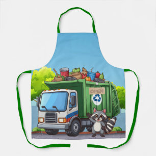 Cute raccoon and "food" truck apron