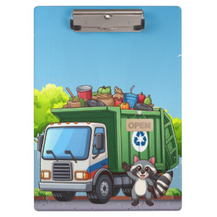 Cute raccoon and "food" truck clipboard