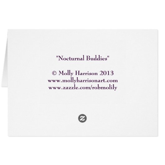 Cute Raccoon and Owl Fantasy Art (Back Horizontal)