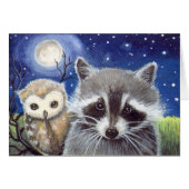 Cute Raccoon and Owl Fantasy Art (Front Horizontal)