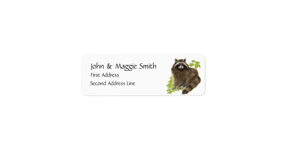 Cute Raccoon Animal, Address Label | Zazzle