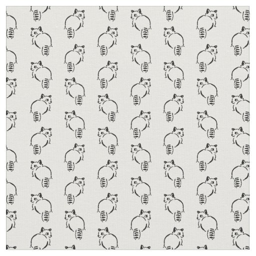 Cute Raccoon Animal Art CUSTOM BG COLOR Fabric