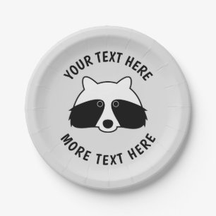 Cute raccoon animal kid's Birthday party plates