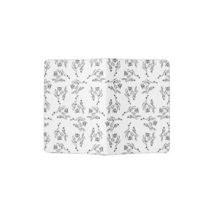 Cute Raccoon Art Pattern Black & White Raccoons Passport Holder