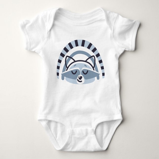 Cute Raccoon Baby Bodysuit Sleeper (Front)