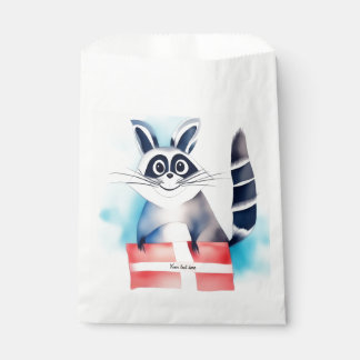 Cute raccoon birthday gift favor bag