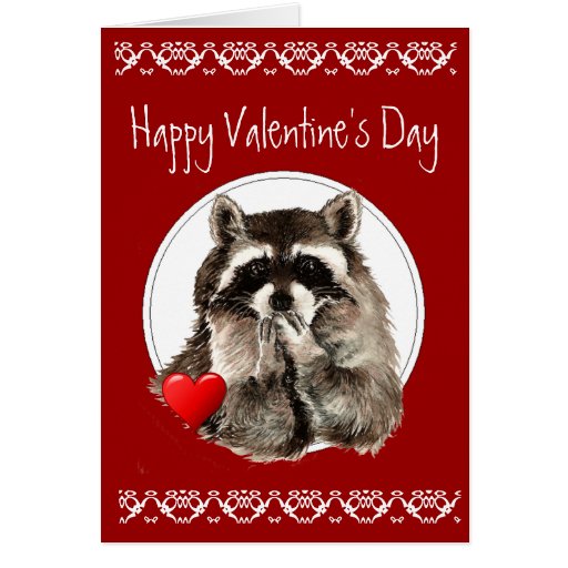 Unique 40 Raccoon Valentine Card
