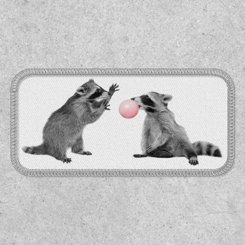 Cute Raccoon Bubble Gum Funny Animal Patch