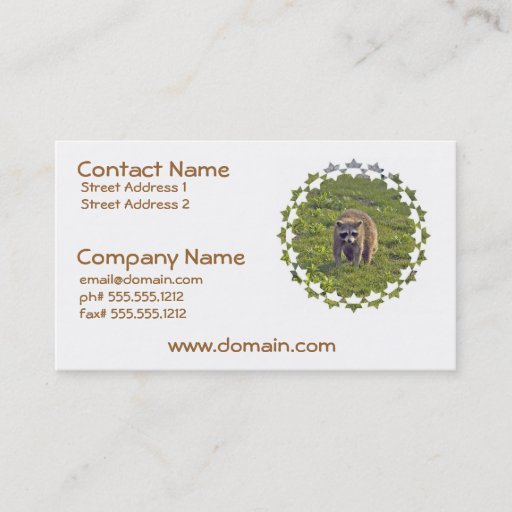 Customizable Cute Raccoon Business Cards