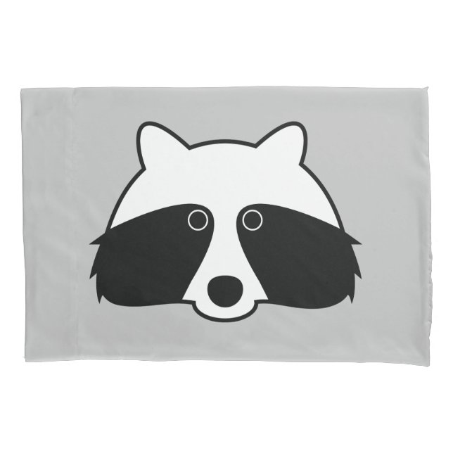 Cute raccoon cartoon pillowcase for bedroom (Front)