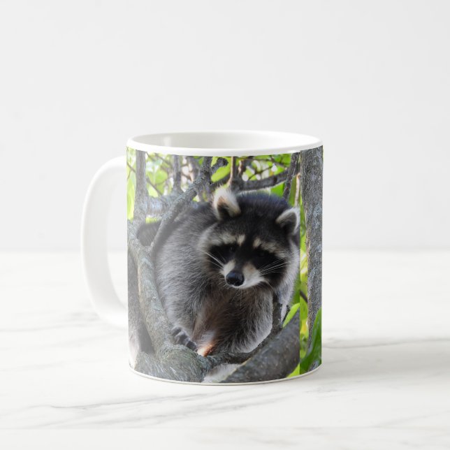 Cute Raccoon Coffee Mug (Front Left)