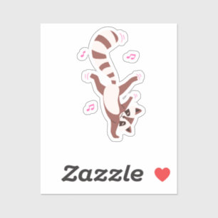 Cute raccoon dancing & nutural Funny\watercolor  Sticker