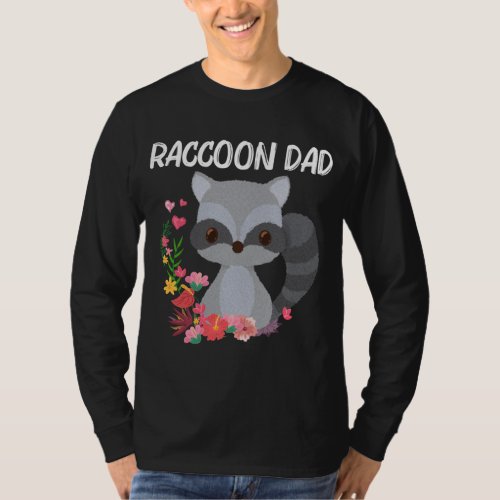 Cute Raccoon Design For Dad Men Raccoon Trash Pand T_Shirt