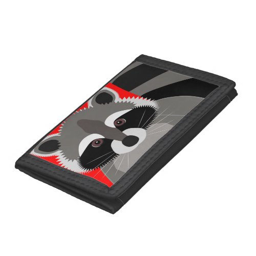 Cute Raccoon Drawing Trifold Wallet