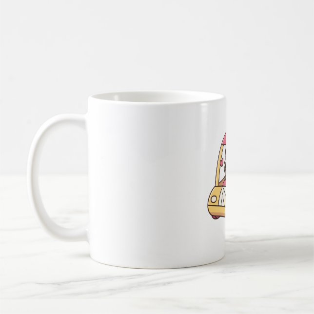 Cute Raccoon Driving A Car Coffee Mug (Left)