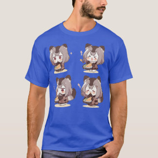 Cute Raccoon eat anything anime T-Shirt