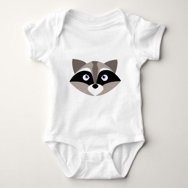 Cute Raccoon Face Baby Bodysuit (Front)