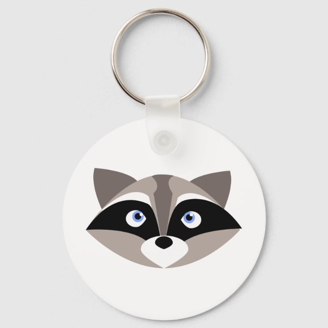 Cute Raccoon Face Keychain (Front)