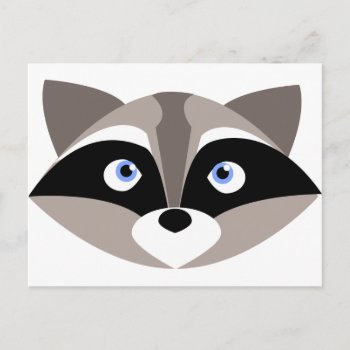 Cute Raccoon Face Postcard by blackunicorn at Zazzle